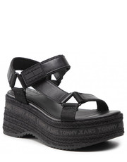 Sandały Espadryle  - Wedge Sandal EN0EN01810 Black BDS - eobuwie.pl Tommy Jeans