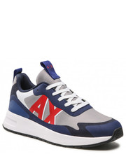 Mokasyny męskie Sneakersy  - XUX114 XV514 K692 Blue/Grey - eobuwie.pl Armani Exchange