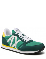 Mokasyny męskie Sneakersy  - XUX017 XCC68 K725 Dark Green/Green - eobuwie.pl Armani Exchange