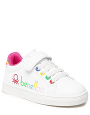 Półbuty dziecięce Sneakersy  - Swiftly BTK214102  White/Fucsia 1081 - eobuwie.pl United Colors Of Benetton