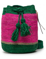 Shopper bag Torebka  - Beach Bucket V 2.9 AE Green/Fuchsia Raffia - eobuwie.pl Manebi