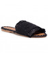 Klapki Manebi Klapki  - Leather Sandals S 1.6 Y0 Black Fringed