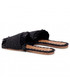 Klapki Manebi Klapki  - Leather Sandals S 1.6 Y0 Black Fringed