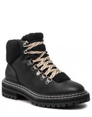 Botki Trapery ONLY Shoes - Onlbeth-5 Pu Fur Lace Up Boot 15271997 Black - eobuwie.pl Only Shoes
