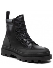Trapery męskie Trapery  - Tanner Mid-Top Leather Sneaker LDM820022 Black 100100 - eobuwie.pl Les Deux