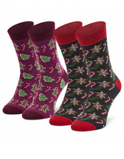 Skarpety damskie Zestaw 2 par wysokich skarpet unisex  - Xmas Socks Balls Adult Gifts Pak 2 Fioletowy Zielony - eobuwie.pl Rainbow Socks
