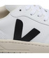 Mokasyny męskie Veja Sneakersy  - V-10 Leather VX020005A Extra White Black