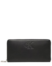 Portfel Duży Portfel Damski  - Sleek Zip Around Solid K60K610346 BDS - eobuwie.pl Calvin Klein Jeans