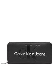 Portfel Duży Portfel Damski  - Sculpted Zip Around Mono K60K610358 Black BDS - eobuwie.pl Calvin Klein Jeans