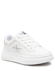 Półbuty dziecięce Sneakersy  - Low Cut Lace-Up Sneaker V3X9-80345-1355 M White/Silver X025 - eobuwie.pl Calvin Klein Jeans