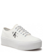 Sneakersy Sneakersy  - Cupsole Flatform Laceup Low Txt YW0YW00766 Bright White YAF - eobuwie.pl Calvin Klein Jeans