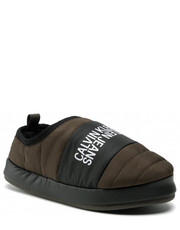 Kapcie męskie Kapcie  - Home Shoe Slipper W Warm Lining YM0YM00242 Black Olive LBL - eobuwie.pl Calvin Klein Jeans