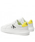 Mokasyny męskie Calvin Klein Jeans Sneakersy  - Chunky Cupsole Laceup Low Lth YM0YM00427 White/Safety Yellow 0LE