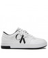 Mokasyny męskie Calvin Klein Jeans Sneakersy  - Cupsole Laceup Basket Low Poly YM0YM00428 White/Black 0K4