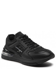 Mokasyny męskie Sneakersy  - Sporty Runner Comfair Laceup Lth YM0YM00421 Triple Black 0GL - eobuwie.pl Calvin Klein Jeans
