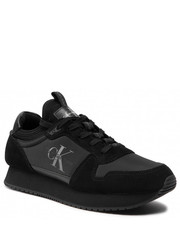Mokasyny męskie Sneakersy  - Runner Sock Laceup Ny-Lth YM0YM00553 Triple Black 0GL - eobuwie.pl Calvin Klein Jeans
