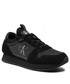 Mokasyny męskie Calvin Klein Jeans Sneakersy  - Runner Sock Laceup Ny-Lth YM0YM00553 Triple Black 0GL