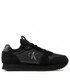 Mokasyny męskie Calvin Klein Jeans Sneakersy  - Runner Sock Laceup Ny-Lth YM0YM00553 Triple Black 0GL