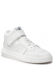 Mokasyny męskie Sneakersy  - Chunky Cupsole Laceup Mid Lth-Pu YM0YM00426 Triple White 0K8 - eobuwie.pl Calvin Klein Jeans