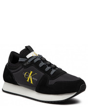 Mokasyny męskie Sneakersy  - Runner Sock Laceup Ny-Lth YM0YM00553 Black/Dune Yellow 00X - eobuwie.pl Calvin Klein Jeans