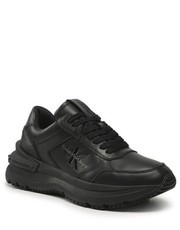 Mokasyny męskie Sneakersy  - Chunky Runn Laceup Low Leather YM0YM00521 Triple Black 0GT - eobuwie.pl Calvin Klein Jeans