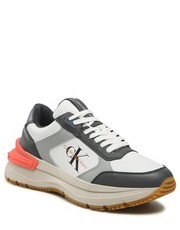Mokasyny męskie Sneakersy  - Chunky Runn Laceup Low Leather YM0YM00521 Mercury Grey/Navy 0I0 - eobuwie.pl Calvin Klein Jeans