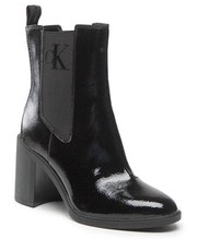 Botki Botki  - Block Heel Boot Naplak YW0YW00856 Black BDS - eobuwie.pl Calvin Klein Jeans