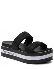 Klapki Klapki  - Flatform Sandal Twostraps YW0YW00561 Black BDS - eobuwie.pl Calvin Klein Jeans