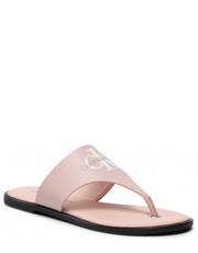 Japonki damskie Japonki  - Flat Sandal Toe Slide Lth YW0YW00538 Pale Conch Shell TFT - eobuwie.pl Calvin Klein Jeans