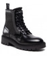 Oficerki damskie Calvin Klein Jeans Trapery  - Military Boot Mix Material YW0YW00673 Black BDS