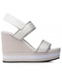 Sandały Calvin Klein Jeans Sandały  - Wedge Sandal Sling Pes YW0YW00572 Bright White YAF