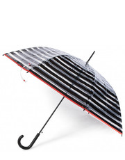 Parasol Parasolka  - Long Ac 40985 Clear Black/Red Stripes - eobuwie.pl Happy Rain