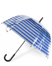 Parasol Parasolka  - Long Ac Domeshape 40991 Metallic Stripes Silver/Blue - eobuwie.pl Happy Rain