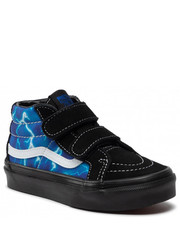 Trzewiki dziecięce Sneakersy  - Sk8-Mid Reissu VN0A38HHY611  Glow Lightning Black/Blue - eobuwie.pl Vans