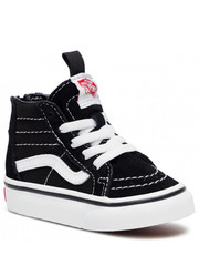 Trzewiki dziecięce Sneakersy  - Sk8-Hi Zip VN000XG5Y281 Black/White - eobuwie.pl Vans