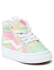 Trzewiki dziecięce Sneakersy  - Sk8-Hi Zip VN000XG5ZQP1 Rainbow Suede Pastel Multi - eobuwie.pl Vans