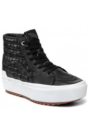 Sneakersy Sneakersy  - Sk8-Hi Stacked VN0A4BTWA5S1 (Emboss Check) Blk/Tr Wht - eobuwie.pl Vans