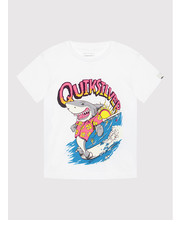Bluzka T-Shirt Shark Smile Biały Regular Fit - modivo.pl Quiksilver