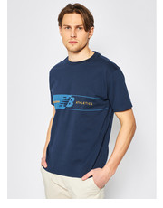 T-shirt - koszulka męska T-Shirt Keylinet MT01510 Granatowy Relaxed Fit - modivo.pl New Balance