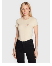 Bluzka T-Shirt Mini Triangle W2YI44 J1311 Beżowy Slim Fit - modivo.pl Guess