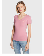 Bluzka T-Shirt Mini Triangle W2YI45 J1311 Różowy Slim Fit - modivo.pl Guess