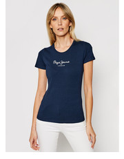 Bluzka T-Shirt PL502711 Granatowy Slim Fit - modivo.pl Pepe Jeans