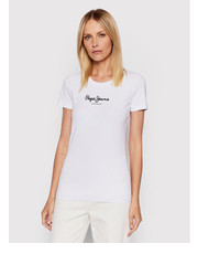 Bluzka T-Shirt New Virgina PL505202 Biały Slim Fit - modivo.pl Pepe Jeans