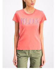Bluzka T-Shirt PL504044 Różowy Regular Fit - modivo.pl Pepe Jeans
