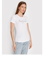 Bluzka T-Shirt Beatrice PL504434 Biały Regular Fit - modivo.pl Pepe Jeans