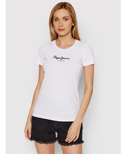 Bluzka T-Shirt PL502711 Biały Slim Fit - modivo.pl Pepe Jeans