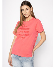 Bluzka T-Shirt Freja PL504463 Różowy Regular Fit - modivo.pl Pepe Jeans