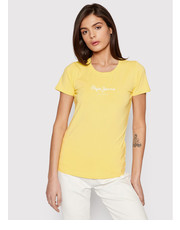Bluzka T-Shirt New Virginia PL505202 Żółty Regular Fit - modivo.pl Pepe Jeans
