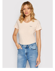 Bluzka T-Shirt Bellrose PL505051 Różowy Slim Fit - modivo.pl Pepe Jeans