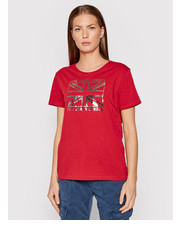 Bluzka T-Shirt Zeldas PL505037 Czerwony Regular Fit - modivo.pl Pepe Jeans